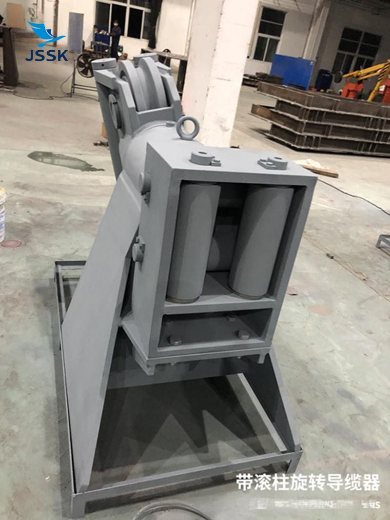 雙滑輪360&deg;旋轉導纜器帶四滾柱